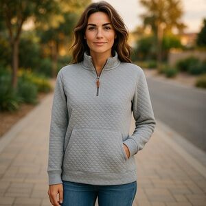 Women’s Quarter‎ Zip Quilted Sweater size S